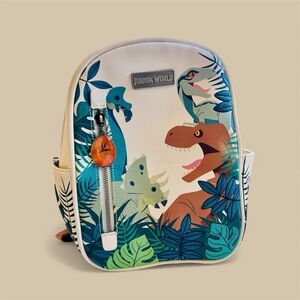 Loungefly Jurassic World Dinosaur Backpack - Cream and Green